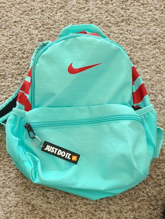 Nike Handbags - Nike Mint Green Backpack With Keychain with Red Swoosh Accents